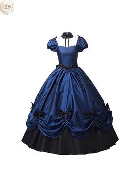 Victorian Gothic Ball Gown Wedding Dress Masquerade Prom Costume